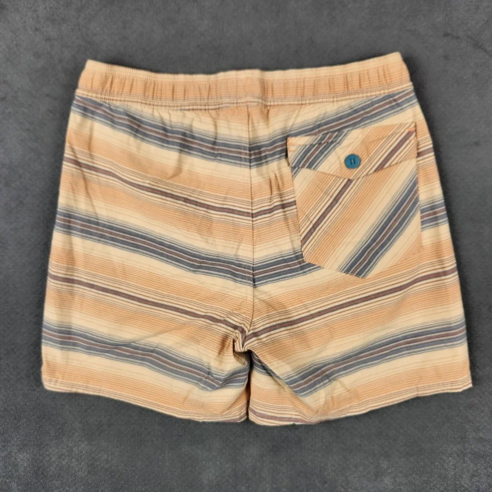 Patagonia Stretch Wavefarer Volley Shorts Mens Medium Melon Striped‎ Swim Trunks